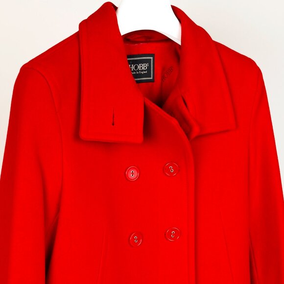 Hobbs Red Wool & Cashmere Blend Double-Breasted Coat - Picture 3 of 13